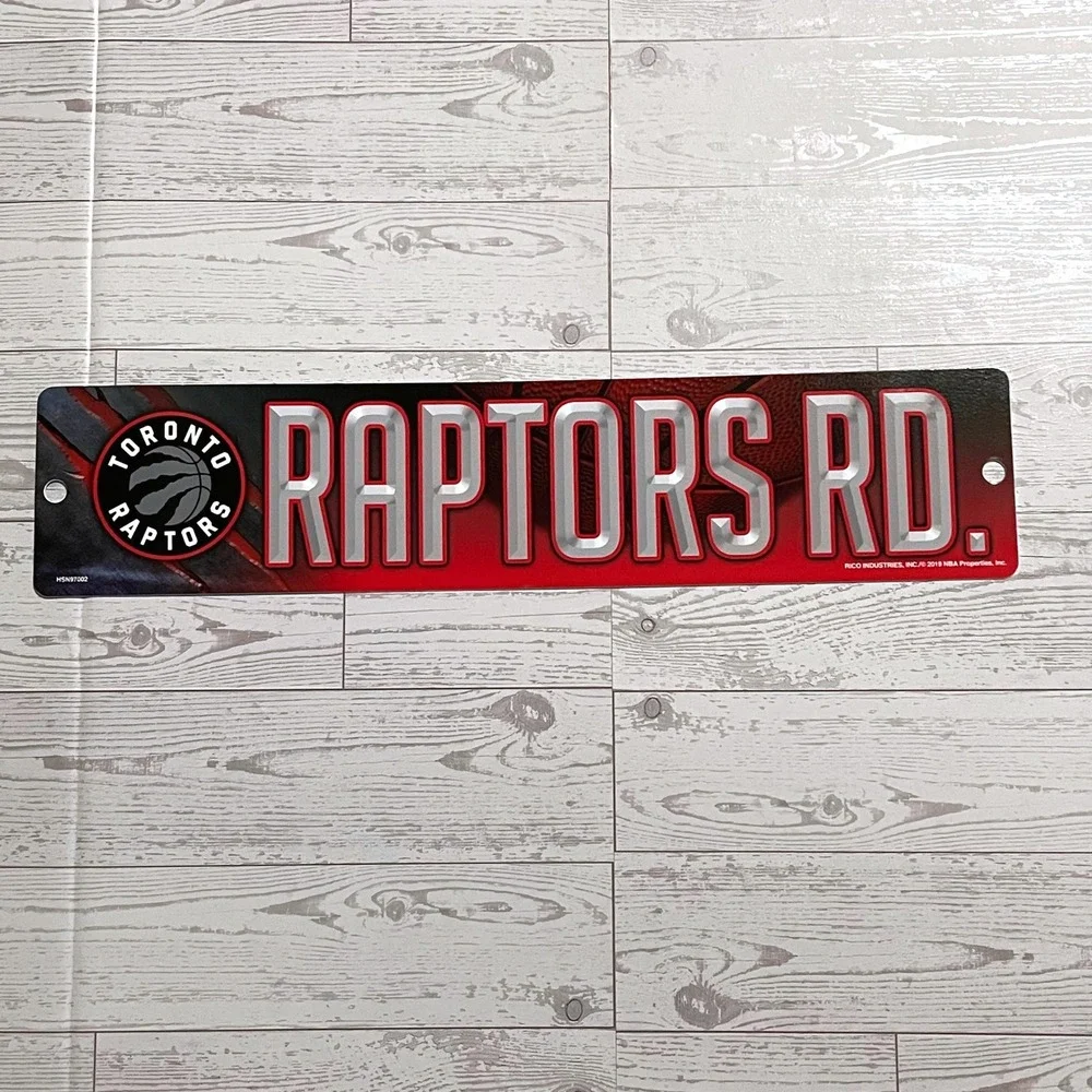 Toronto Raptors NBA Street Sign Rico Industries Red Black Plastic Decor NEW‎